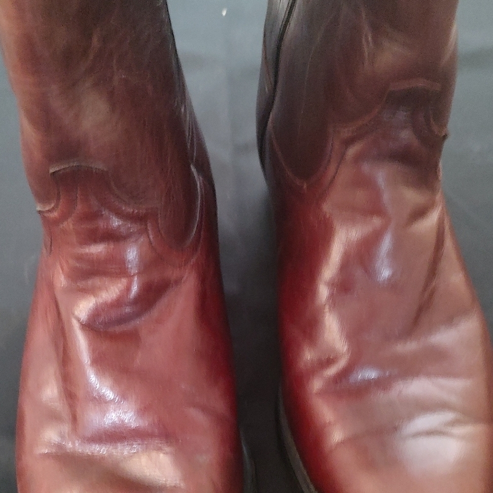 CODE WEST Men's Leather Western Boots Rich Brown Size 8 EUC - Picture 8 of 11